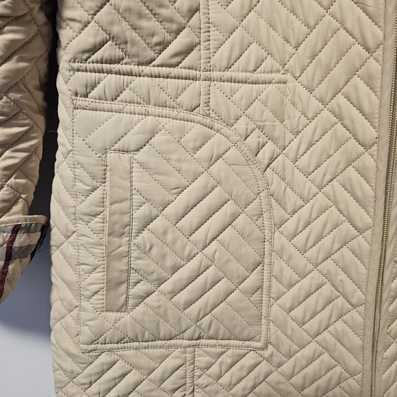 MOFFI REVERSIBLE quilted spring jacket cream and classic London plaid size 10 - Picture 9 of 12